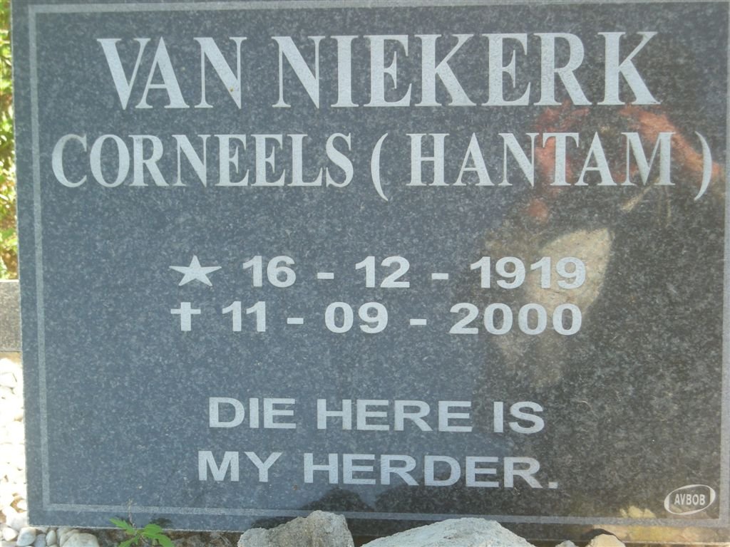 NIEKERK Cornlees, van 1919-2000