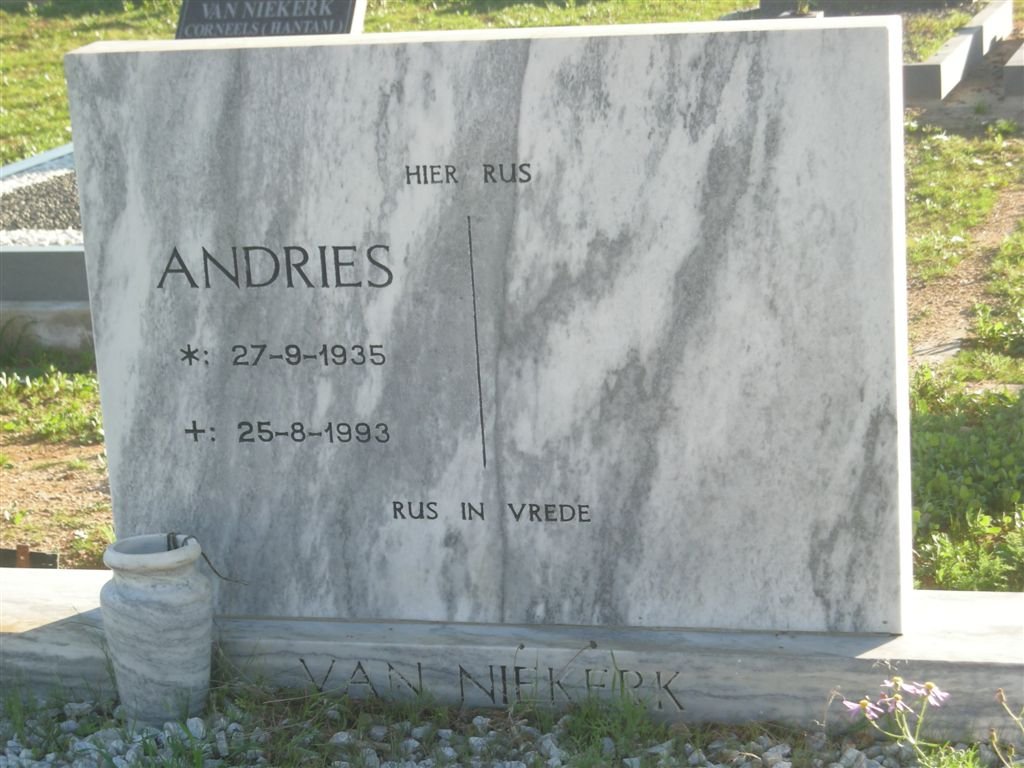NIEKERK Andries, van 1935-1993