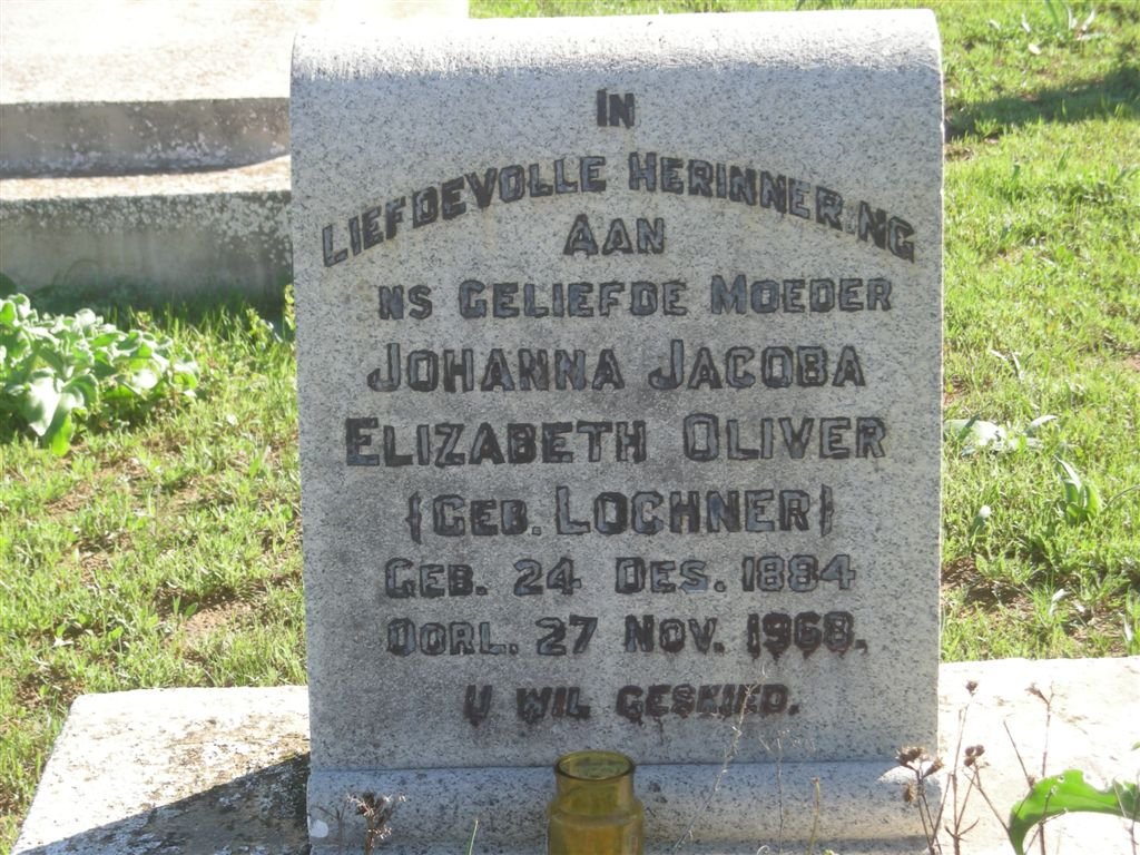 OLIVER Johanna Jacoba Elizabeth nee LOCHNER 1884-1968