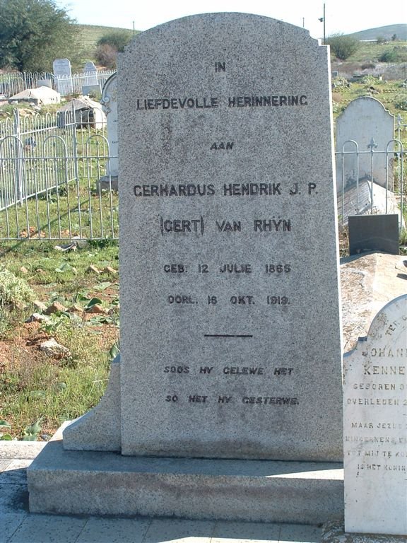 RHYN Gerhardus Hendrik J.P., van 1865-1919