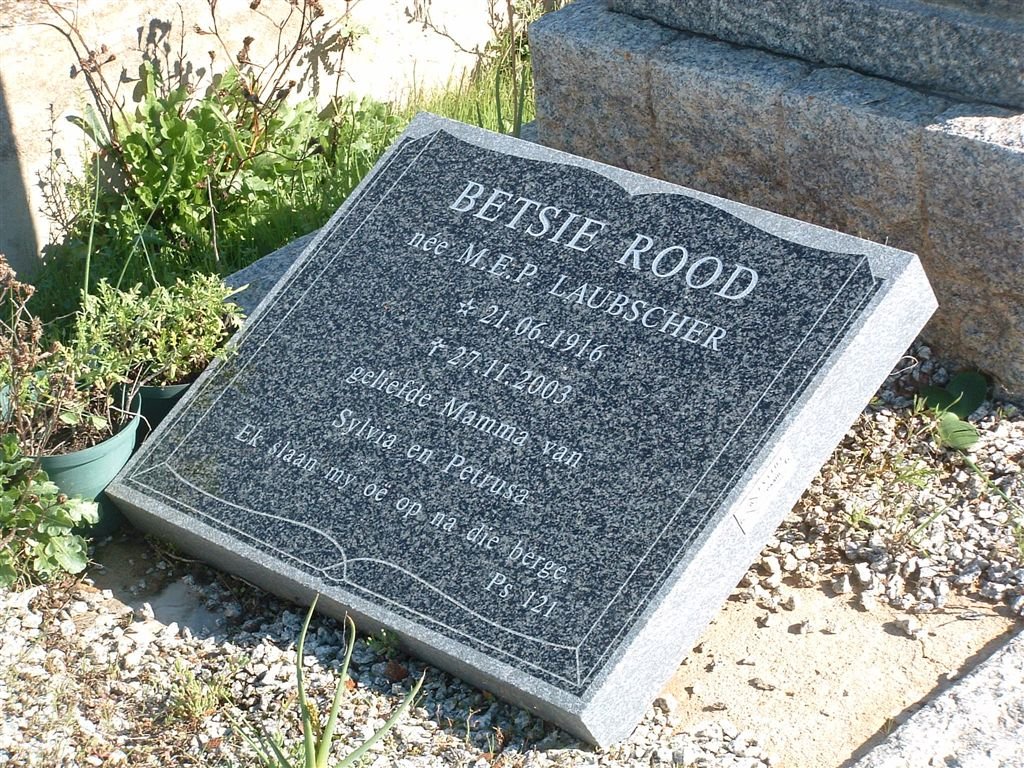 ROOD M.E.P. nee LAUBSCHER 1916-2003