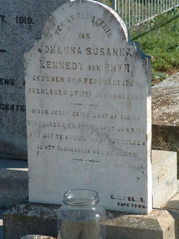 RHYN Johanna Susanna Kennedy, van 1889-1890