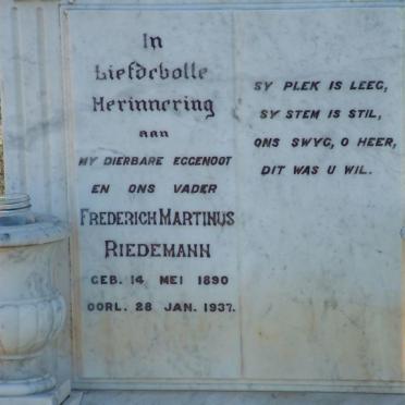RIEDEMANN Frederich Martinus 1890-1937