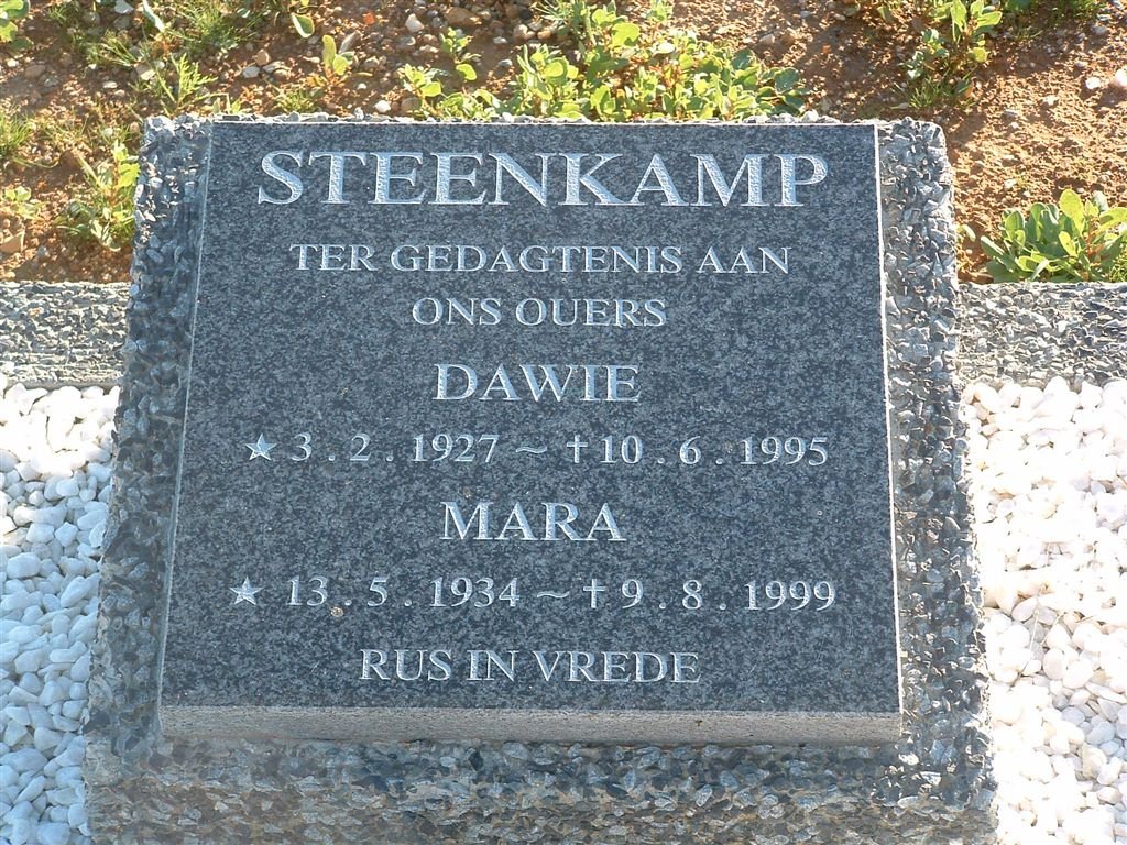 STEENKAMP Dawie 1927-1995 &amp; Mara 1934-1999