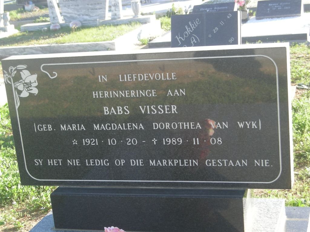 VISSER Babs 1921-1989