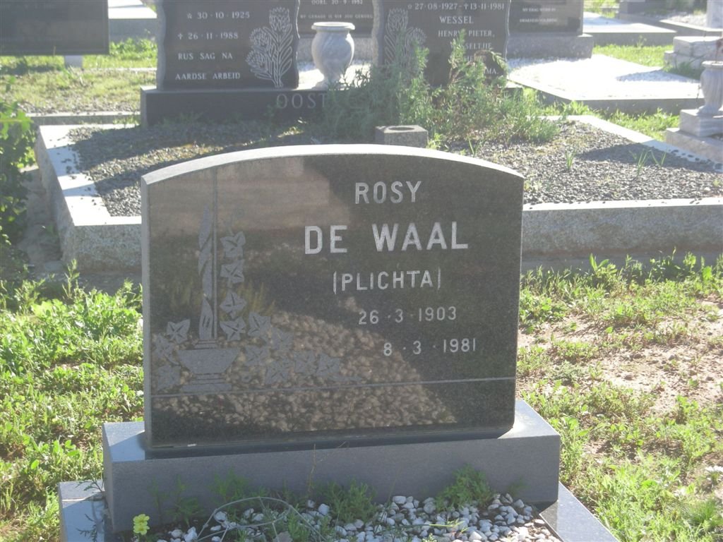 WAAL Rosy, de nee PLICHTA 1903-1981