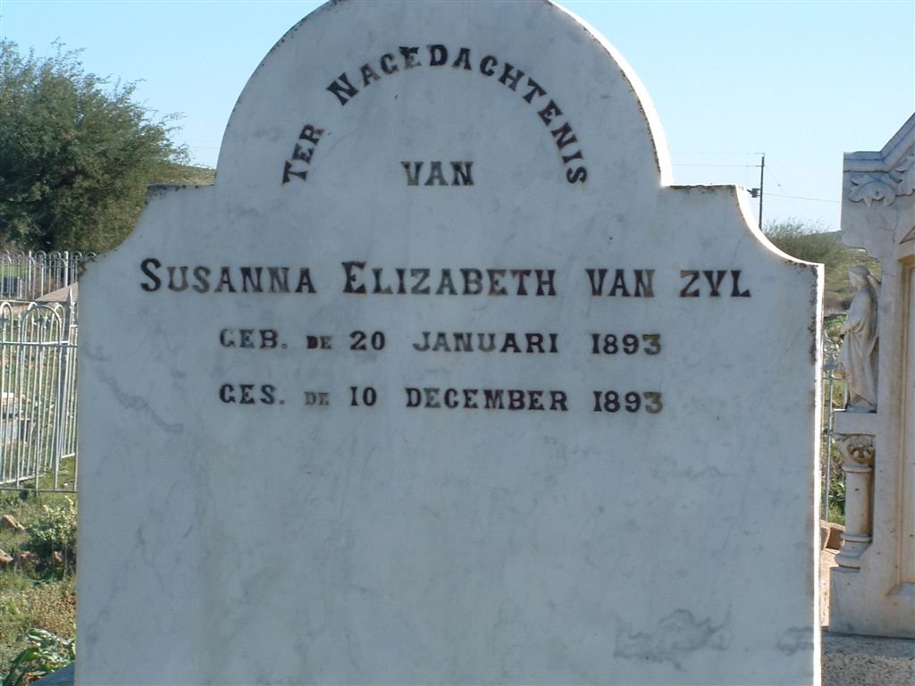 ZYL Susanna Elizabeth, van 1893-1893