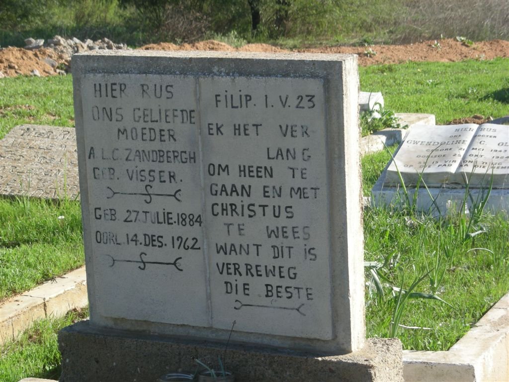 ZANDBERGH A.L.C. nee VISSER 1884-1962