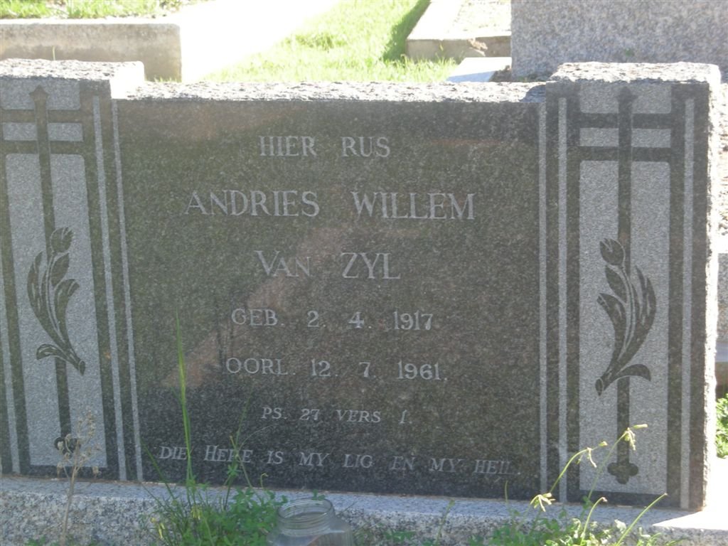 ZYL Andries Willem, van 1917-1961