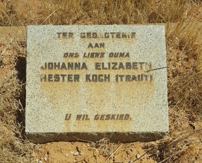 KOCH Johanna Elizabeth Hester nee TRAUT