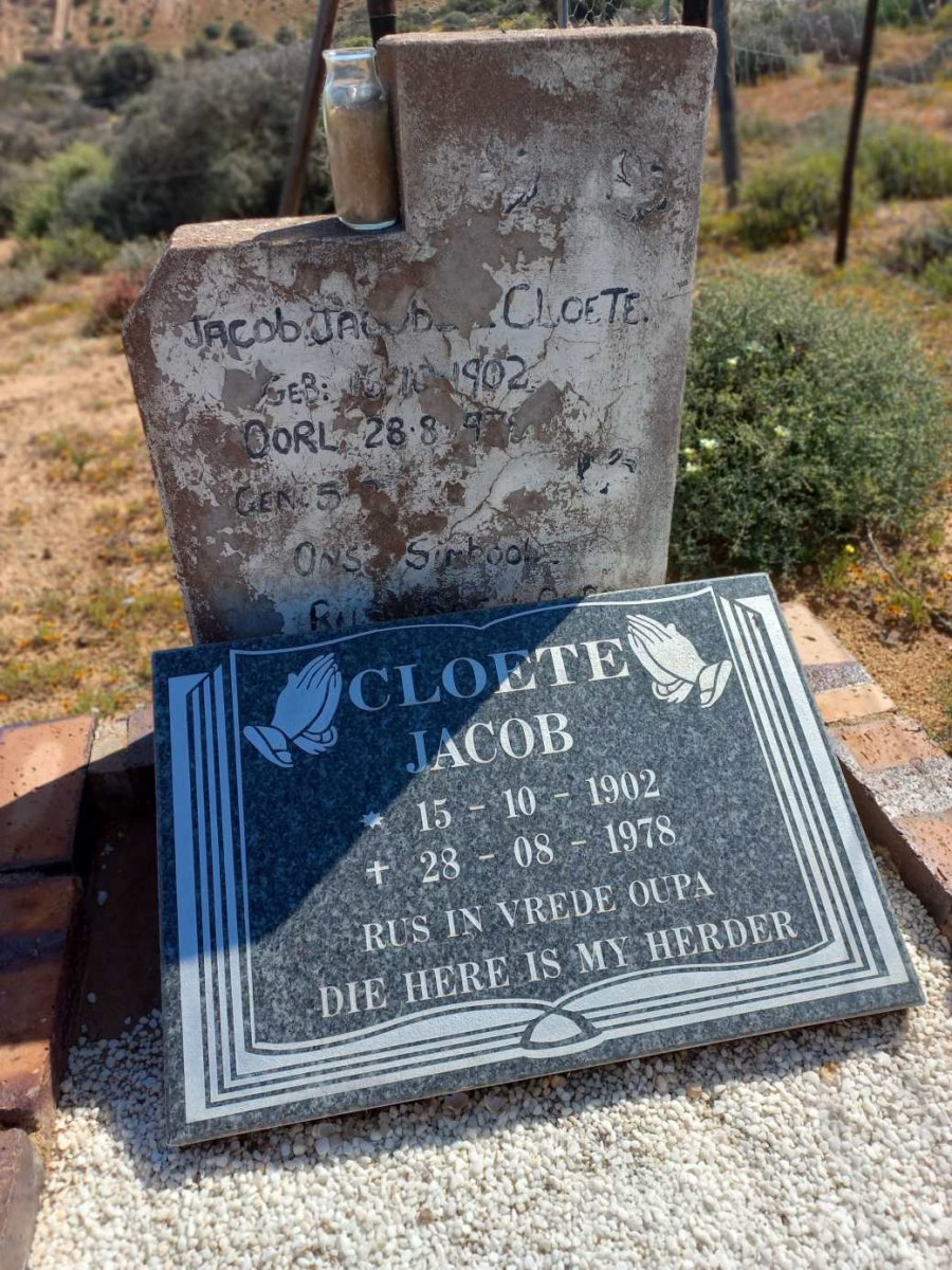 CLOETE Jacob Jacobus 1902-1978