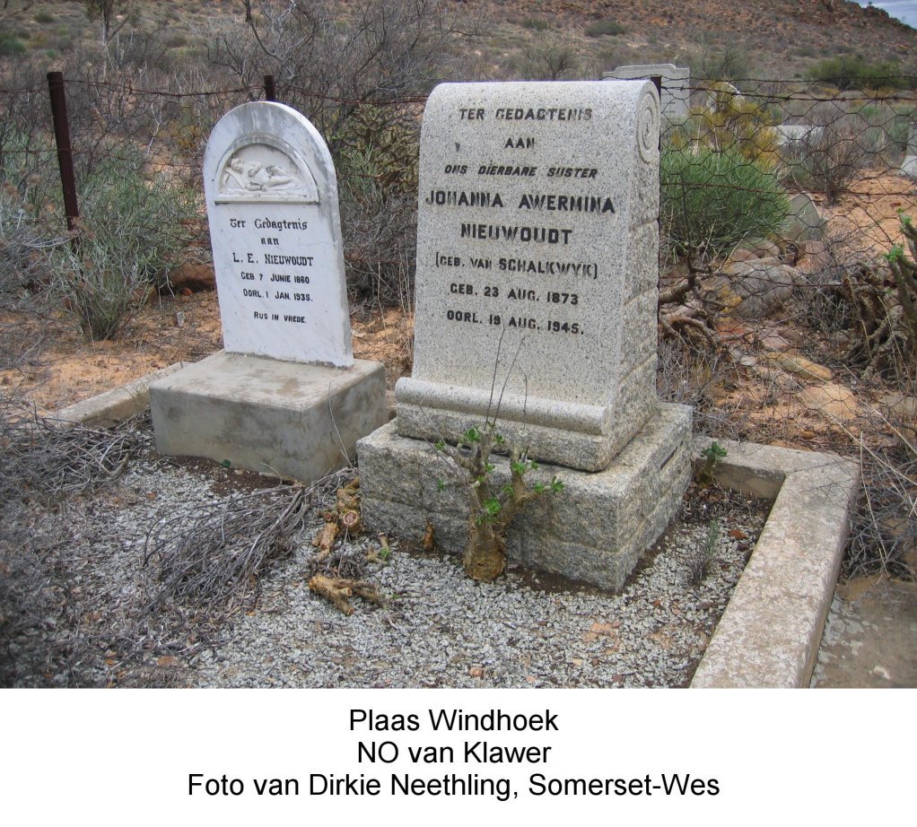 NIEUWOUDT L.E 1860-1935 &amp; Johanna Aermina VAN SCHALKWYK 1873-1945