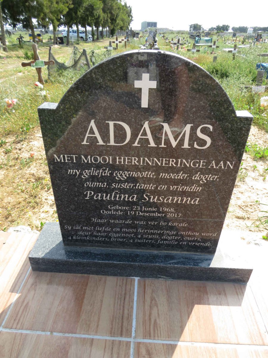 ADAMS Paulina Susanna 1968-2017