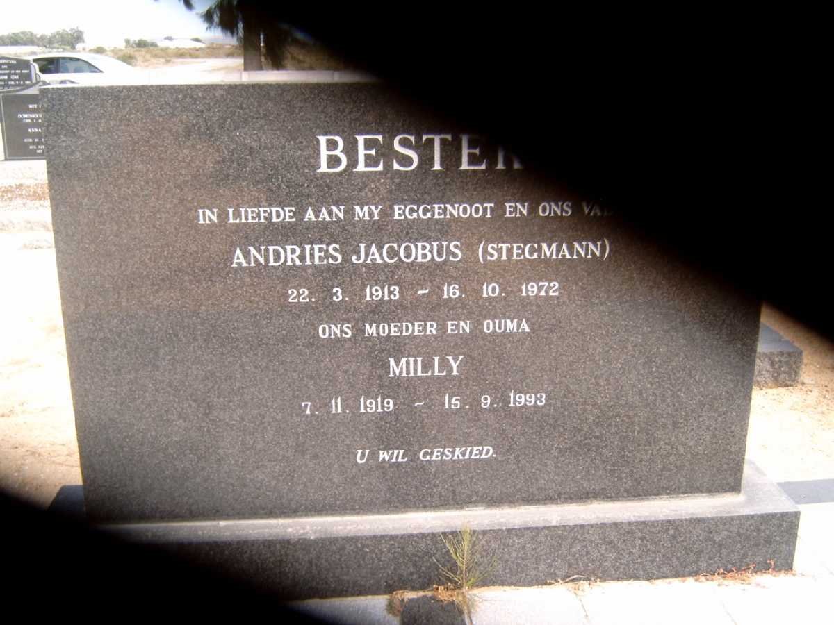 BESTER Andries Jacobus 1913-1972 &amp; Milly 1919-1993