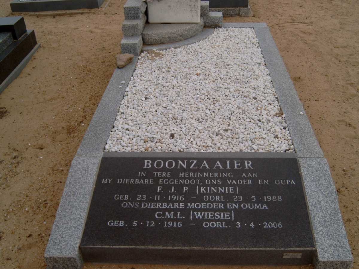 BOONZAAIER F.J.P. 1916-1988 C.M.L. 1916-2006