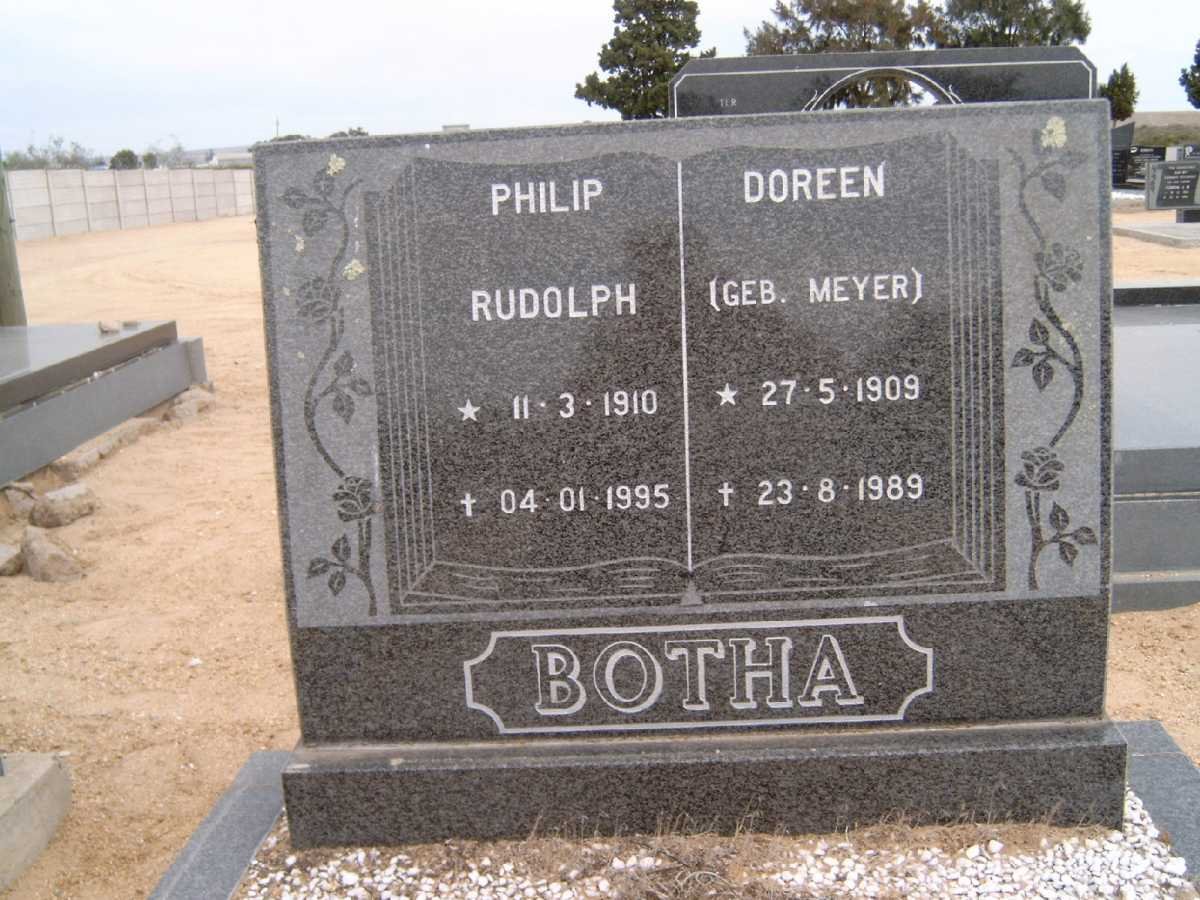 BOTHA Philip Rudolph 1910-1995 &amp; Doreen MEYER 1909-1989