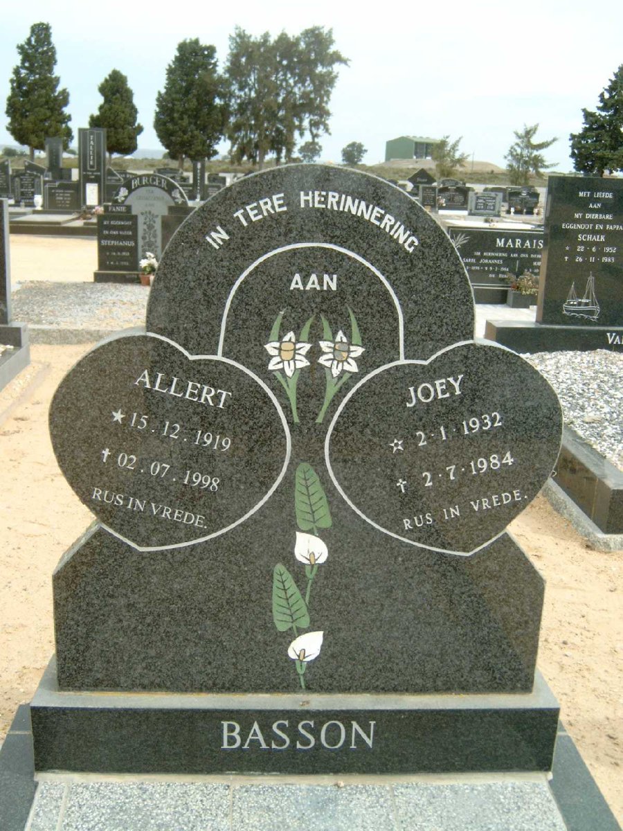 BASSON Allert 1919-1998 &amp; Joey 1932-1984