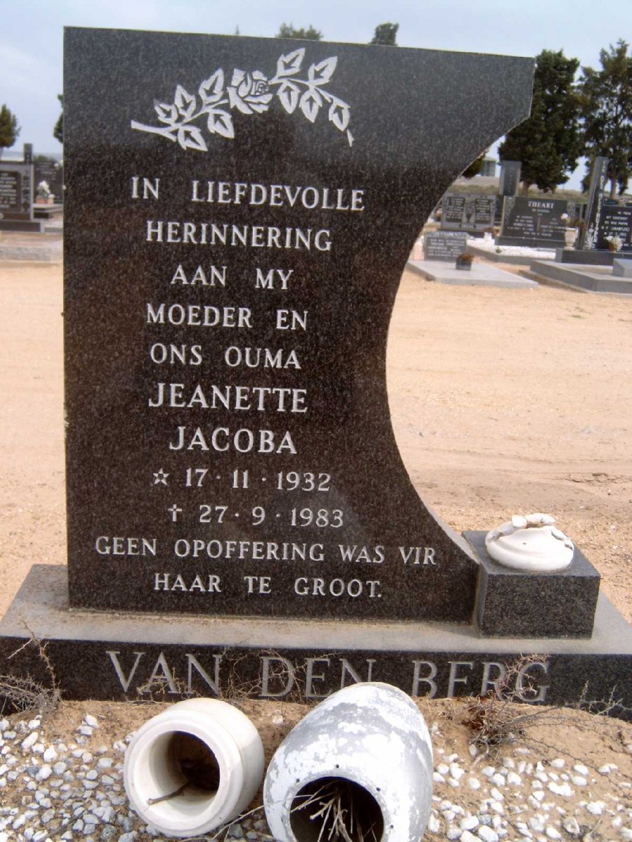 BERG Jeanette Jacoba, van den 1932-1983