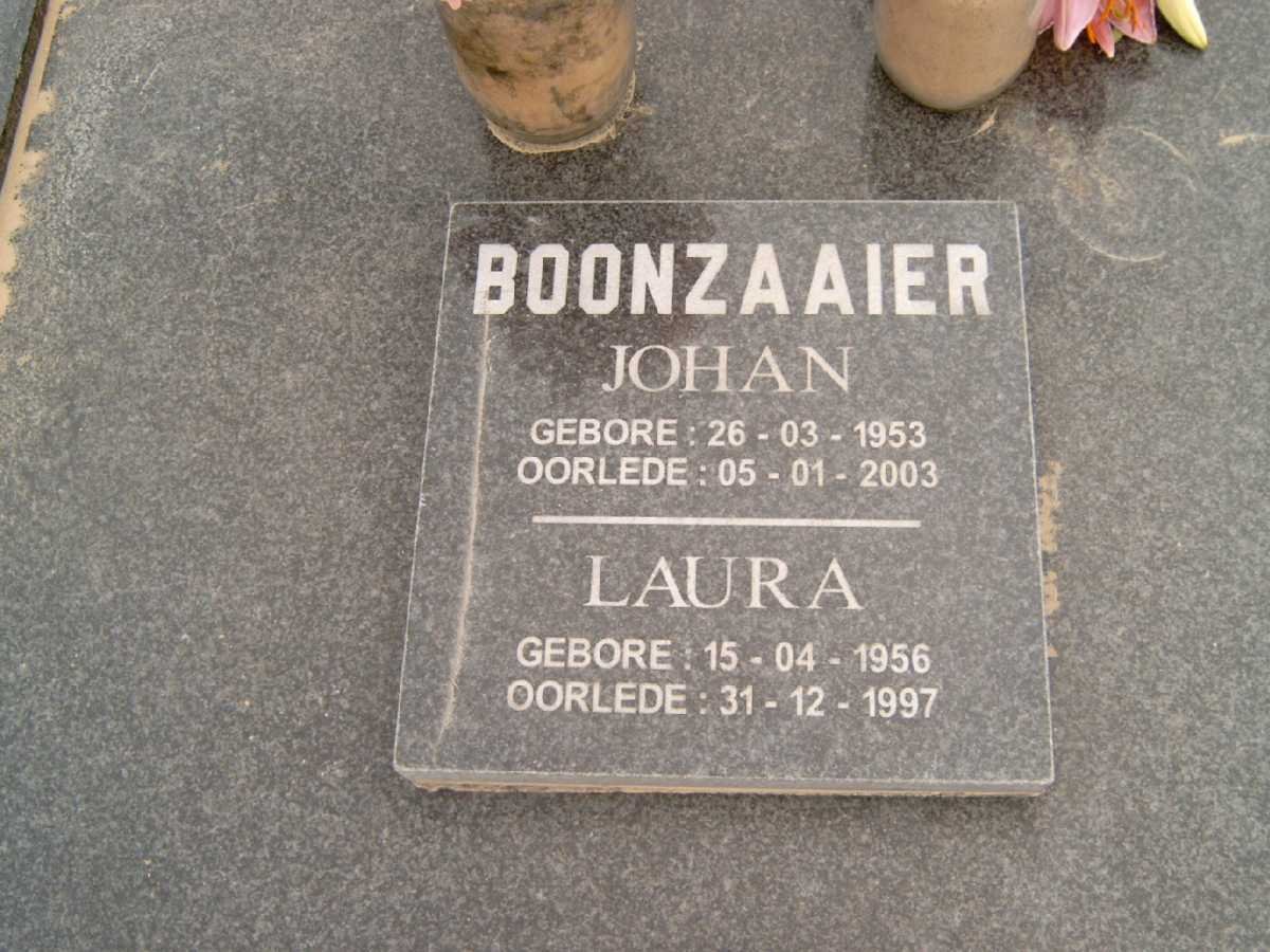 BOONZAAIER Johan 1953-2003 &amp; Laura 1956-1997