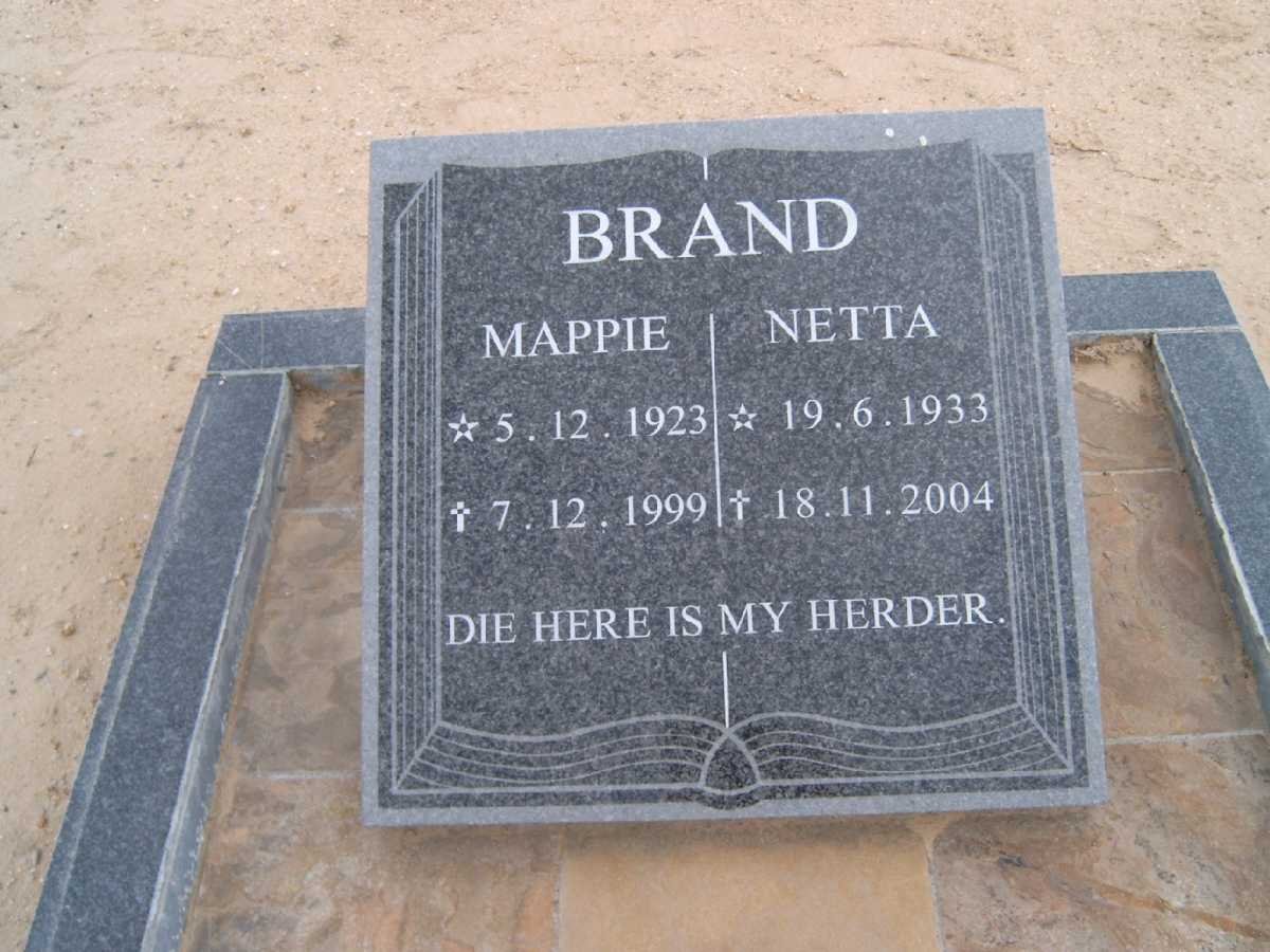 BRAND Mappie 1923-1999 &amp; Netta 1933-2004