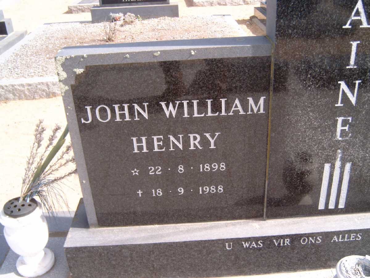 BORAINE John William Henry 1898-1988