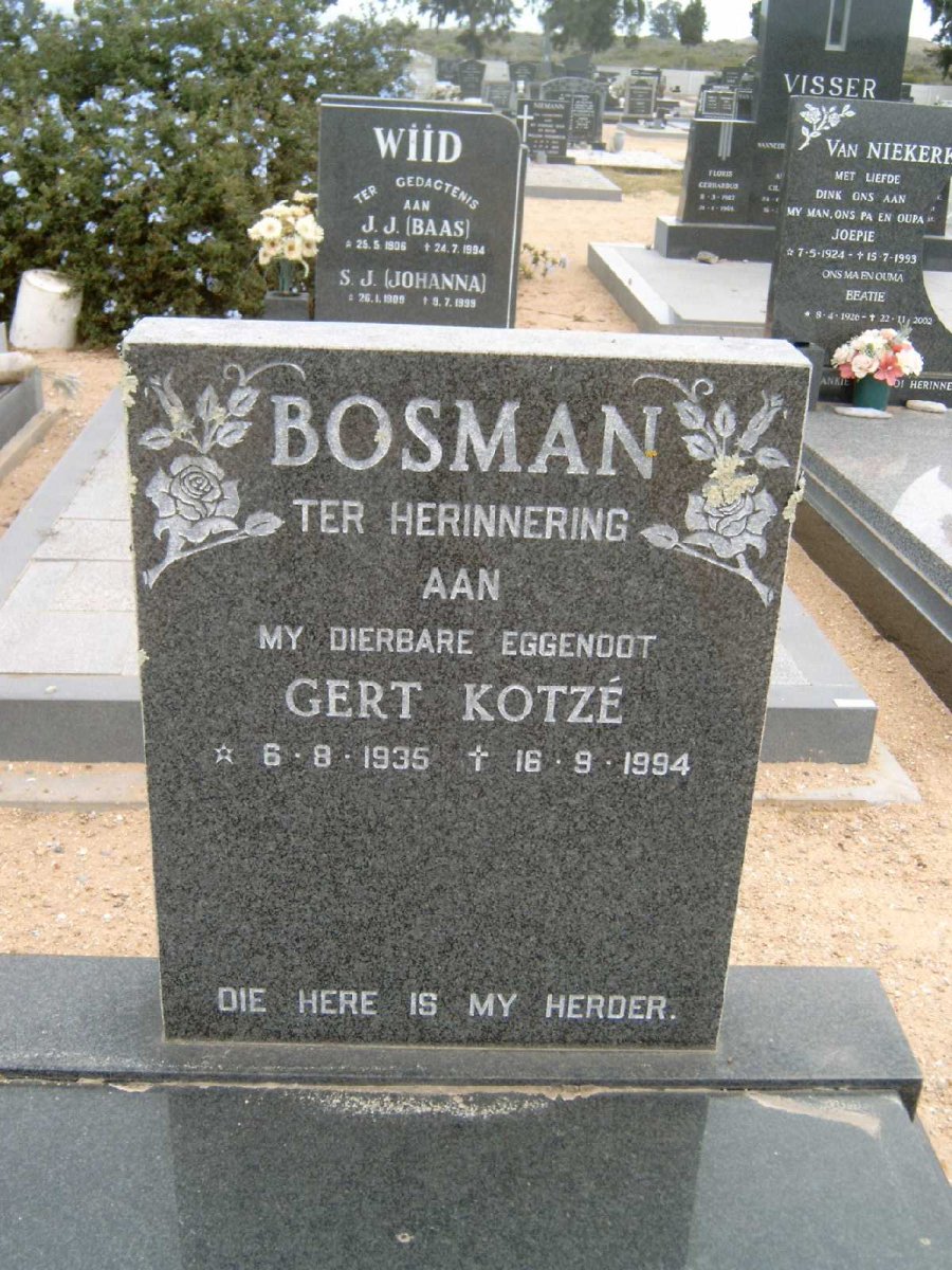 BOSMAN Gert Kotze 1935-1994