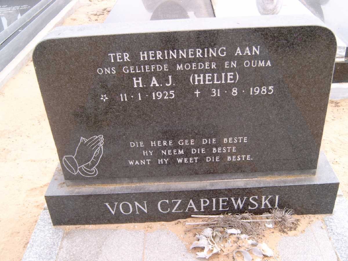 CZAPIEWSKI H.A.J., von 1925-1985