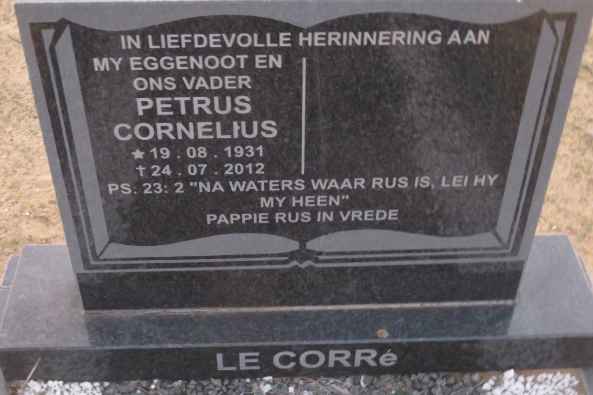 CORRÉ Petrus Cornelius, le 1931-2012
