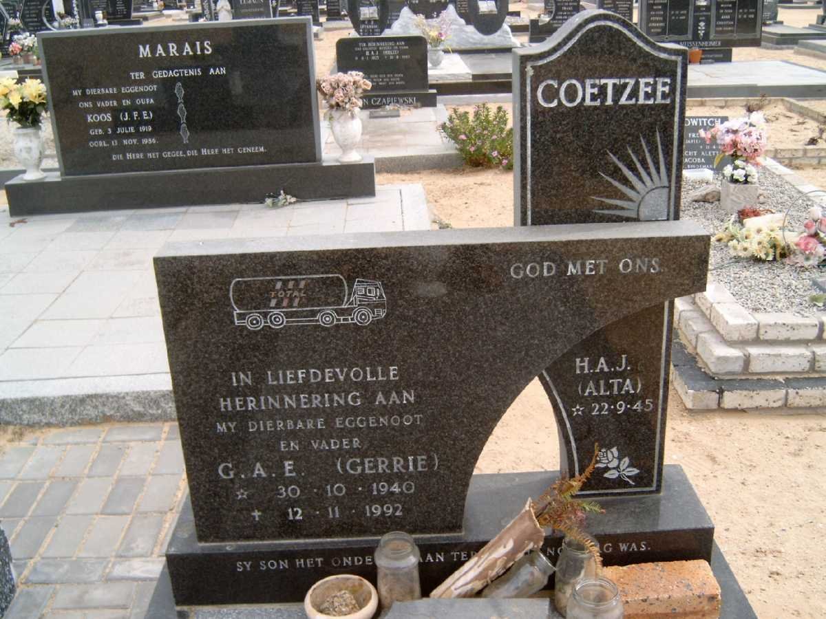 COETZEE G.A.E. 1940-1992 &amp; H.A.J. 1945-