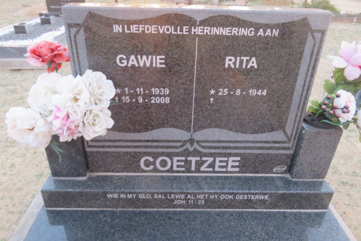 COETZEE Gawie 1939-2008 &amp; Rita 1944-