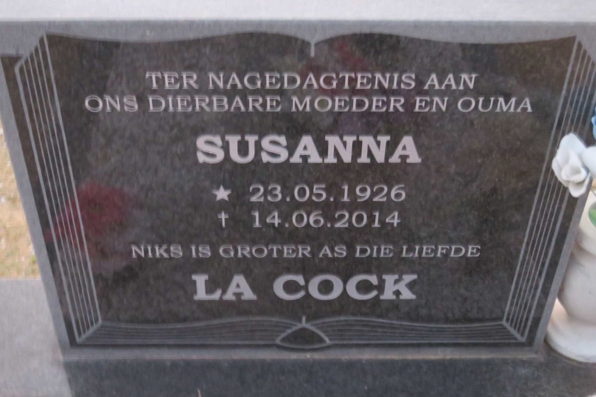 COCK Susanna, la 1926-2014