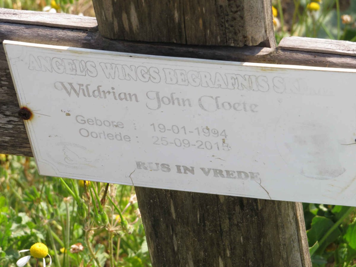 CLOETE Wildrian John 1994-2015