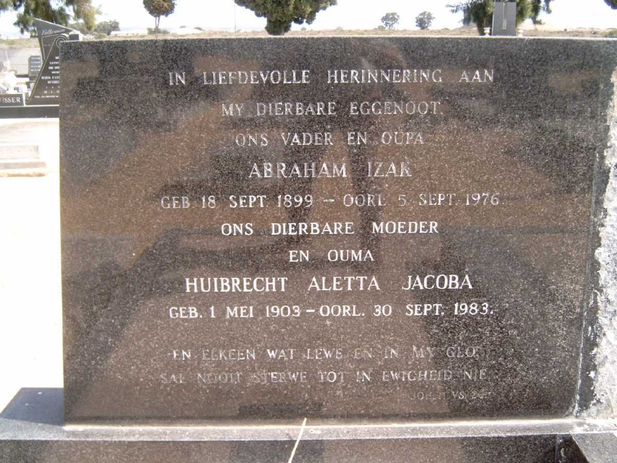 COETZEE Abraham Izak 1899-1976 &amp; Huibrecht Aletta Jacoba 1903-1983
