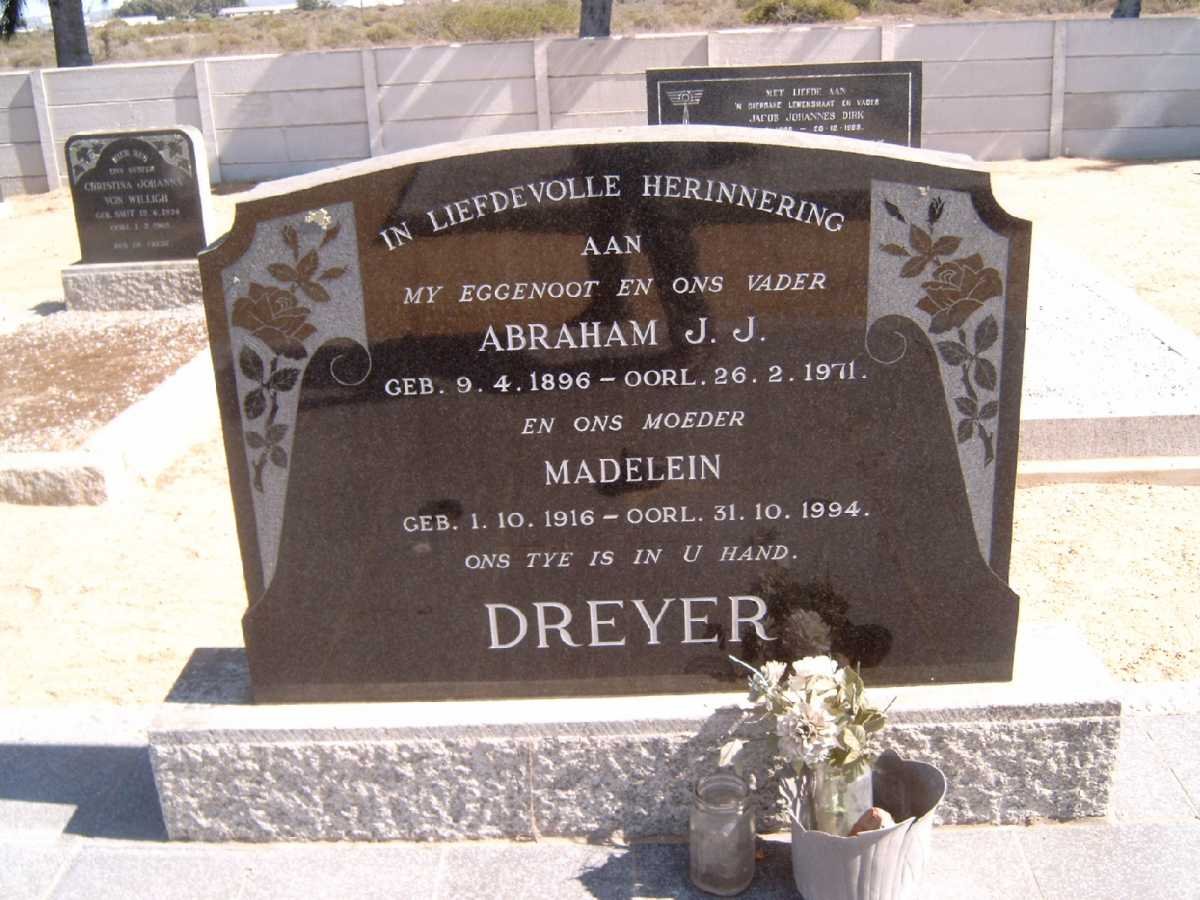 DREYER Abraham J.J. 1896-1971 &amp; Madelein 1916-1994