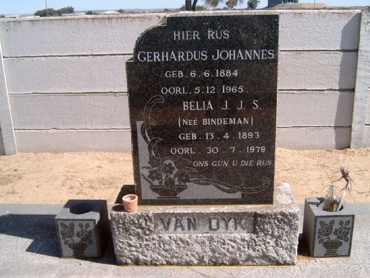 DYK Gerhardus Johannes, van 1884-1965 &amp; Belia J.J.S. BINDEMAN 1893-1979