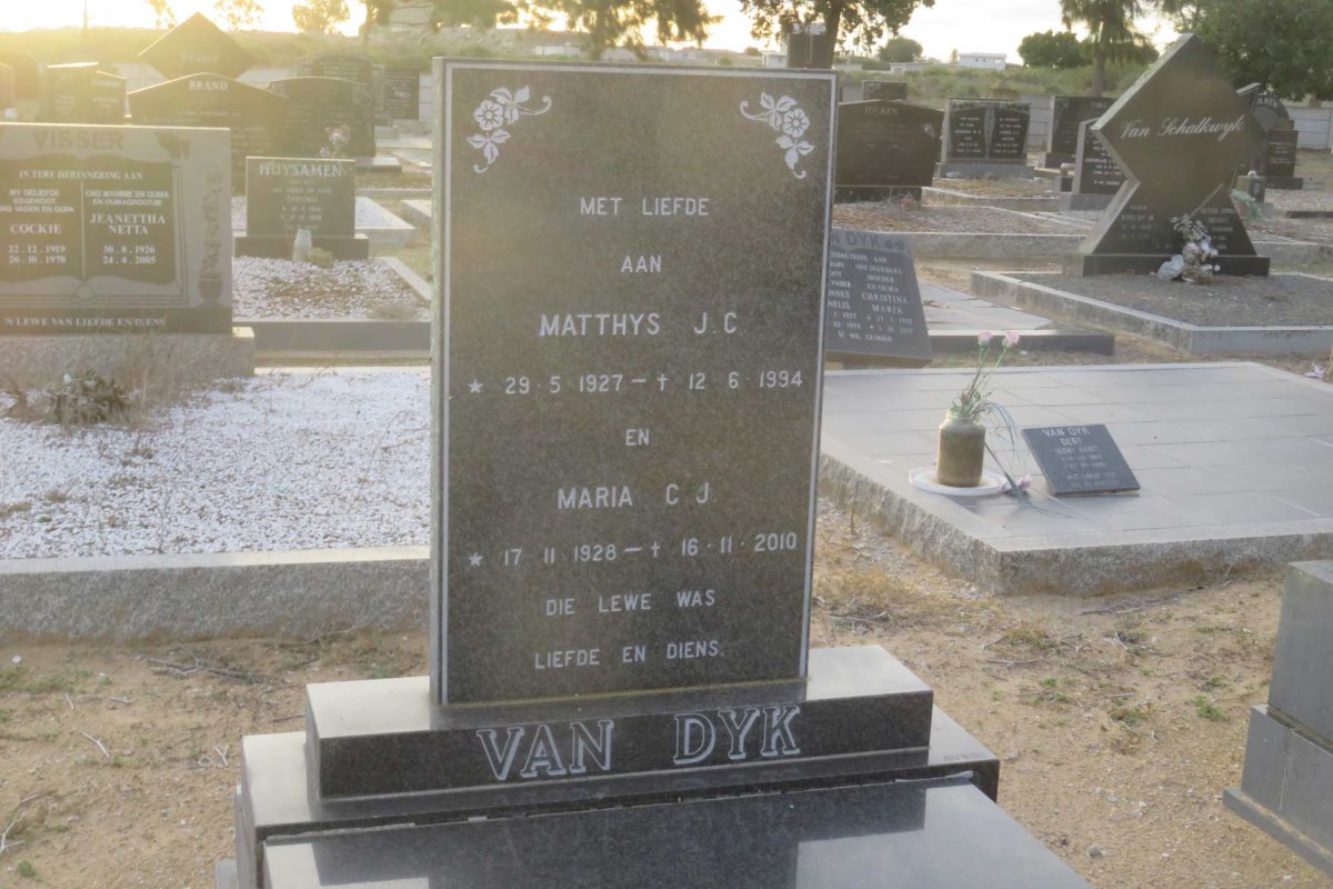 DYK Matthys J.C., van 1927-1994 &amp; Maria C.J. 1928-2010