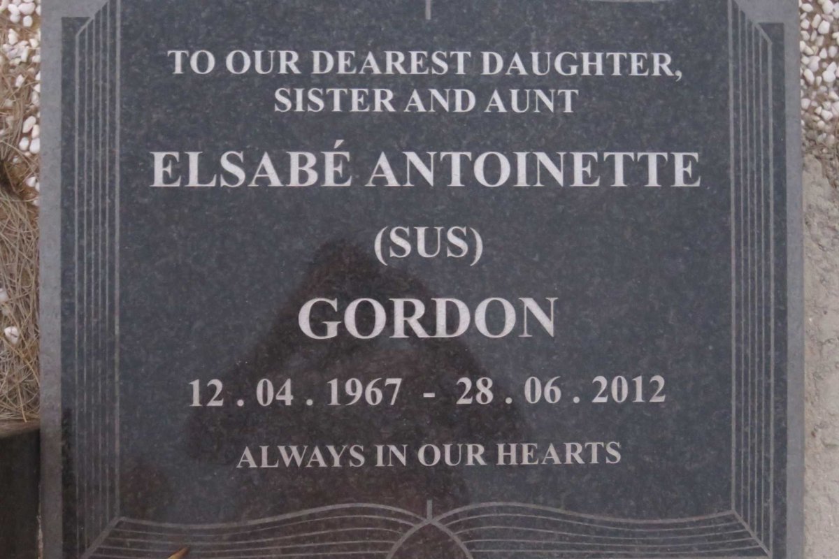 GORDON Elsabé Antoinette  1967-2012