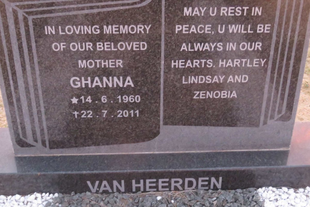 HEERDEN Ghanna, van 1960-2011