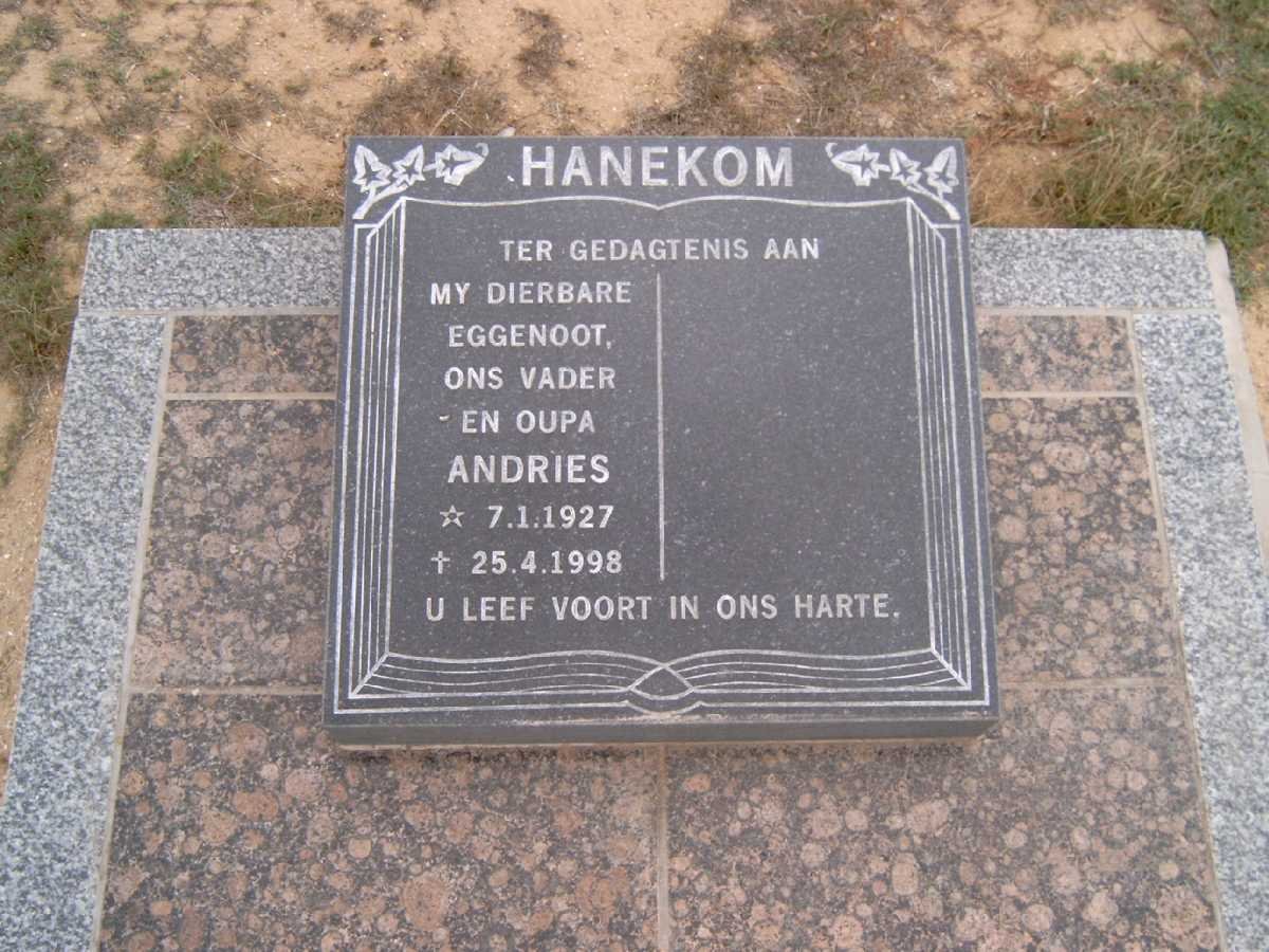 HANEKOM Andries 1927-1998
