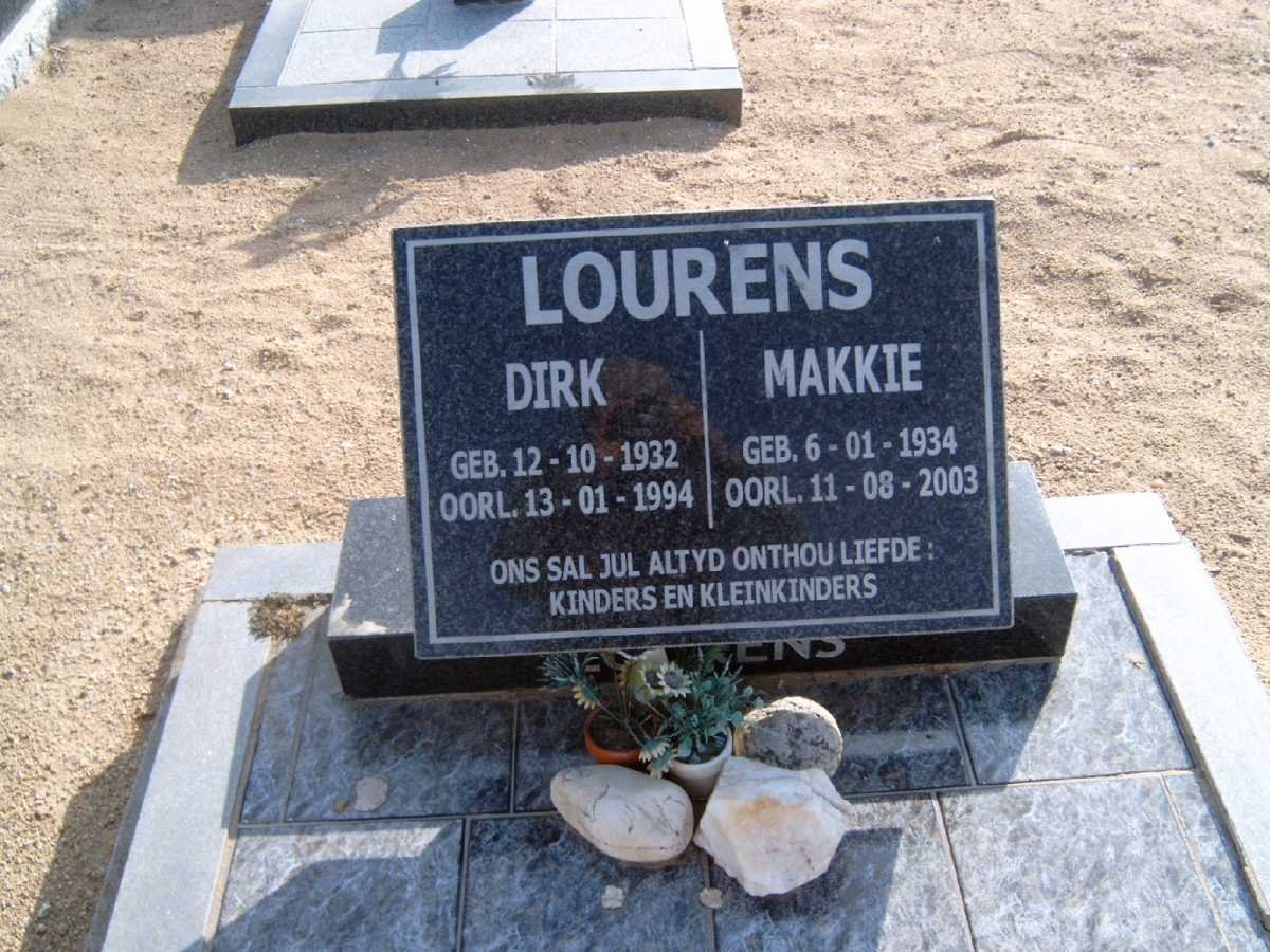LOURENS Dirk 1932-1994 &amp; Makkie 1934- 2003