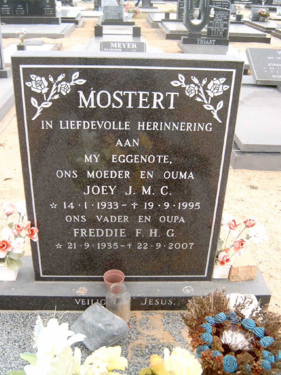 MOSTERT F.H.G. 1935-2007 &amp; J.M.G. 1933-1995