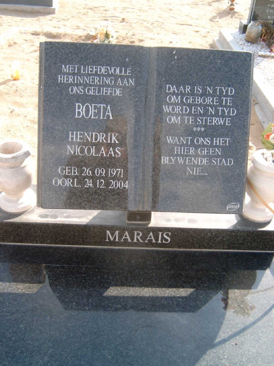 MARAIS Hendrik Nicolaas 1971-2004