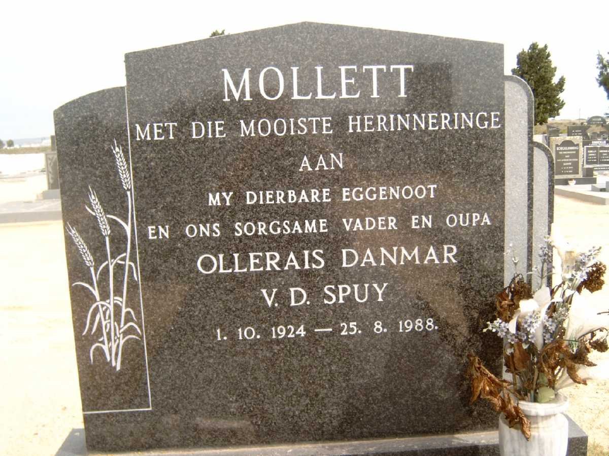 MOLLETT Ollerais Danmar v.d. Spuy 1924-1988