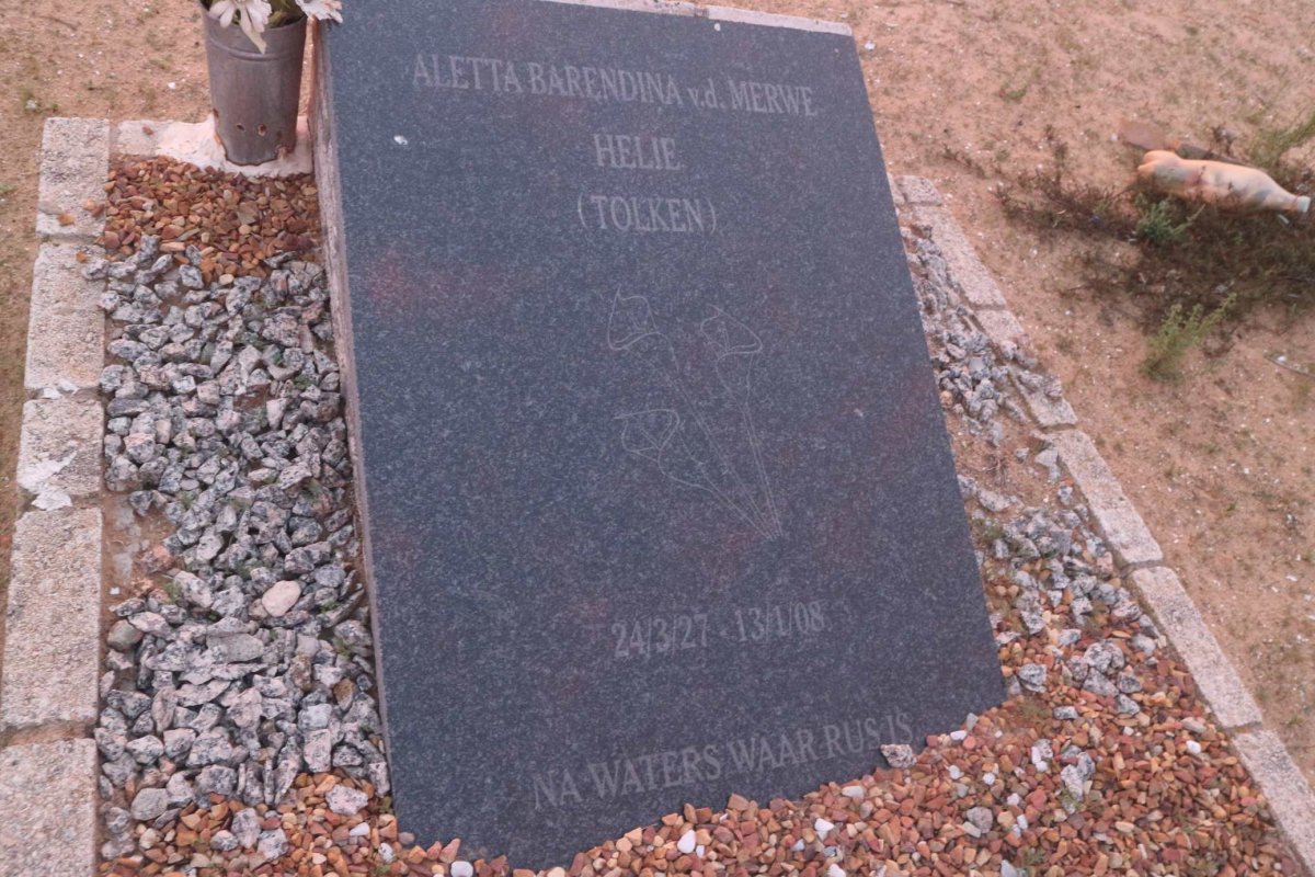 MERWE Aletta Barendina, v.d. nee TOLKEN 1927-2008