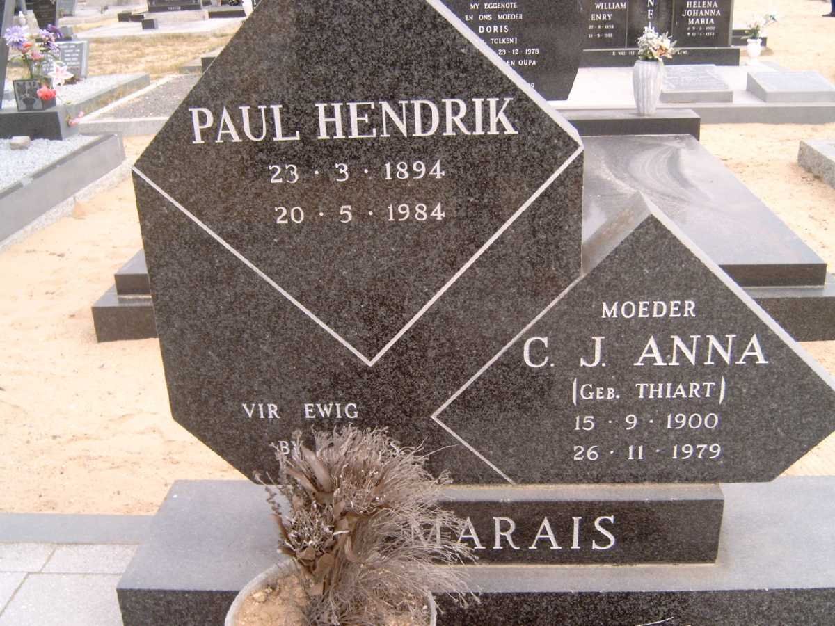 MARAIS Paul Hendrik 1894-1984 &amp; C.J. Anna THIART 1900-1979