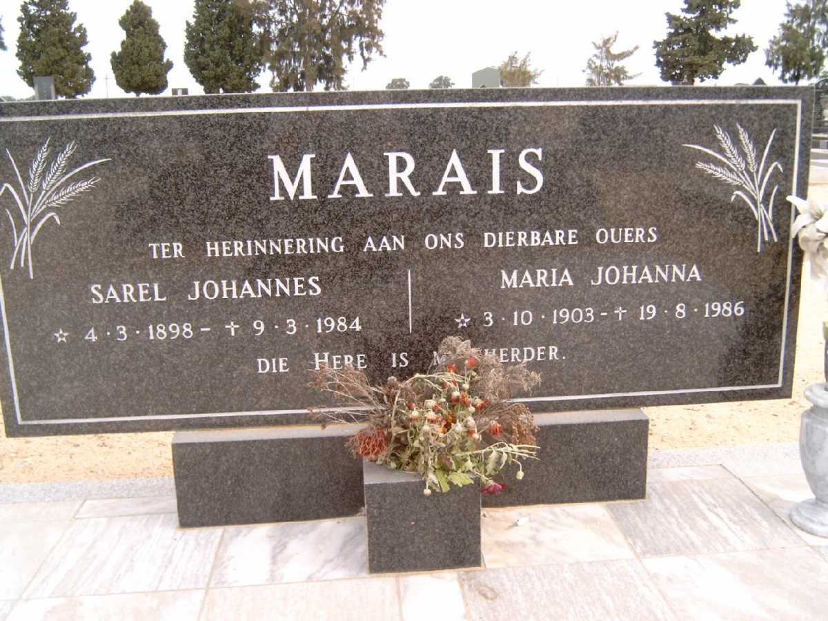 MARAIS Sarel Johannes 1898-1984 &amp; Maria Johanna 1903-1986