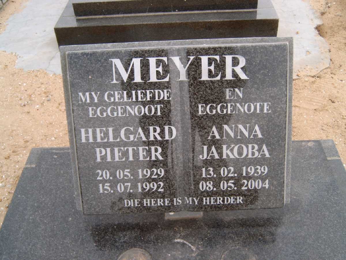 MEYER Helgard Pieter 1929-1992 &amp; Anna Jakoba 1939-2004