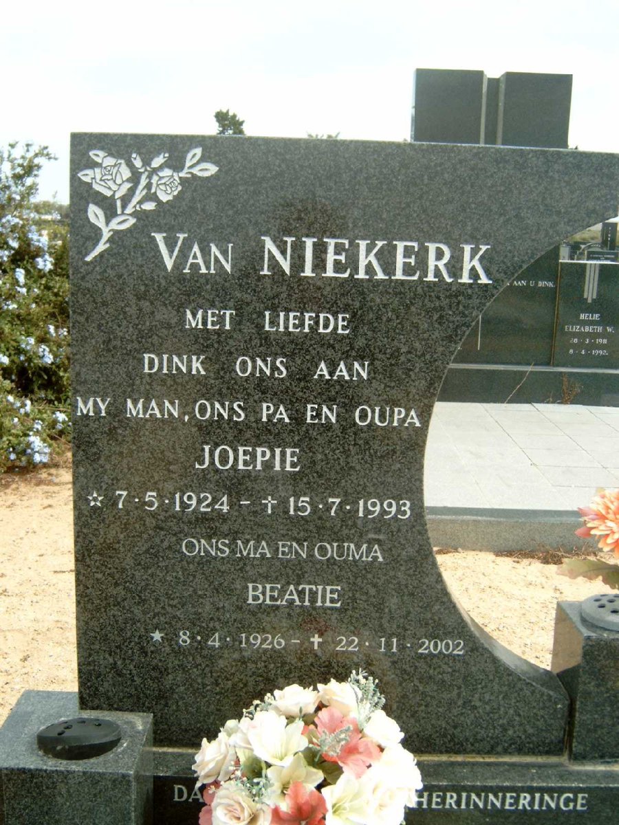 NIEKERK Joepie, van 1924-1993 &amp; Beatie 1926-2002