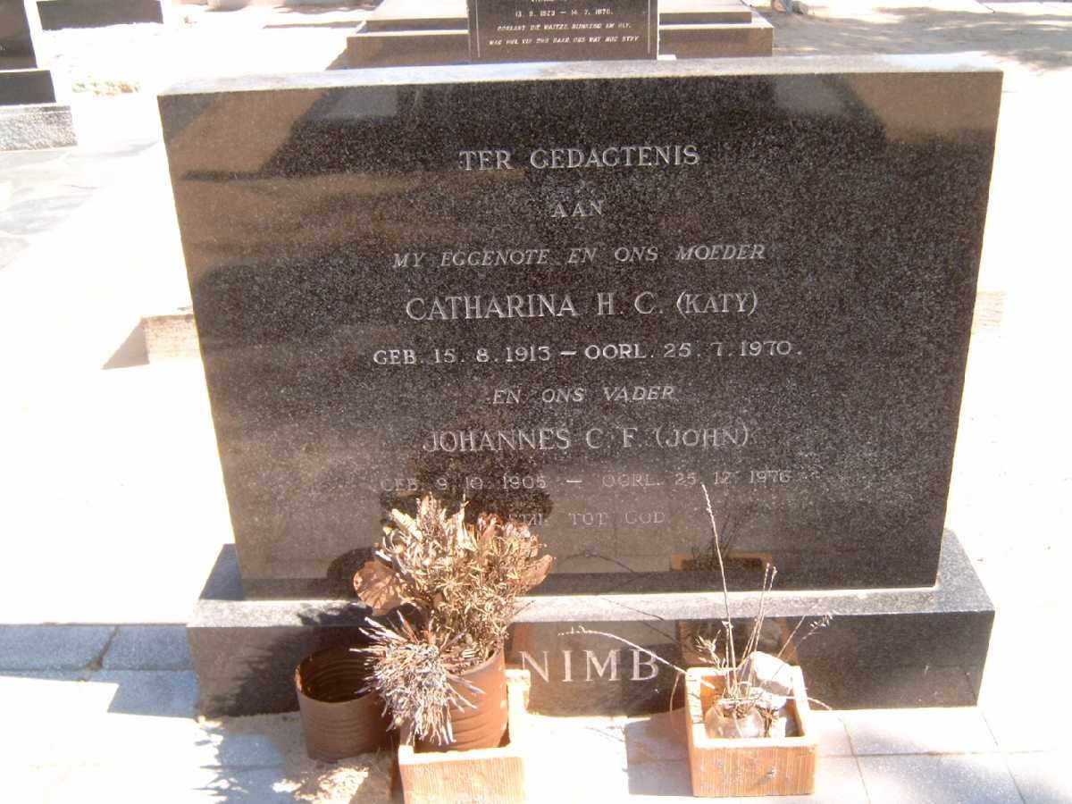 NIMB Johannes C.F. 1905-1976 &amp; Catharina H.C. 1913-1970