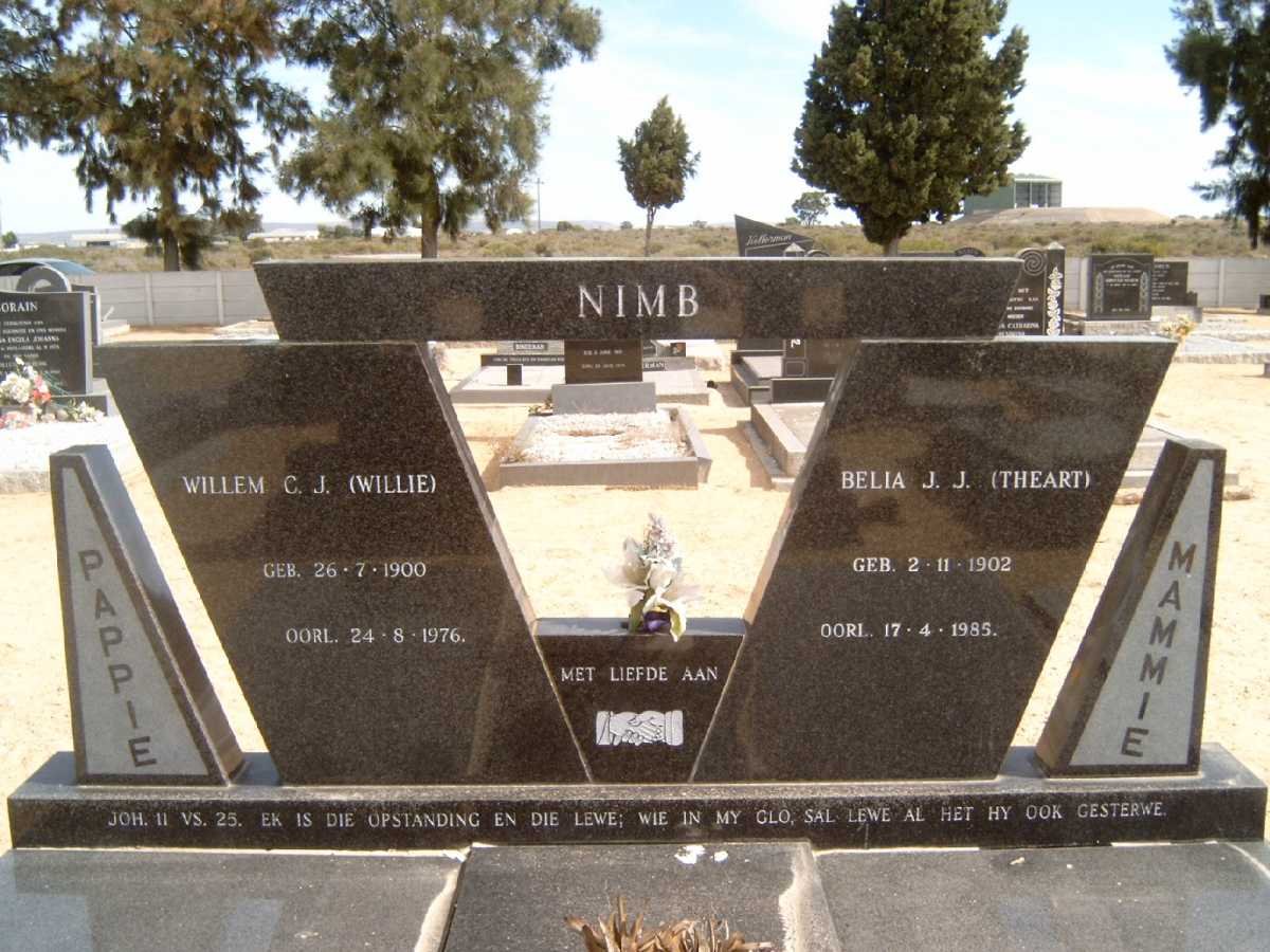 NIMB Willem C.J. 1900-1976 &amp; Belia J.J. THEART 1902-1985
